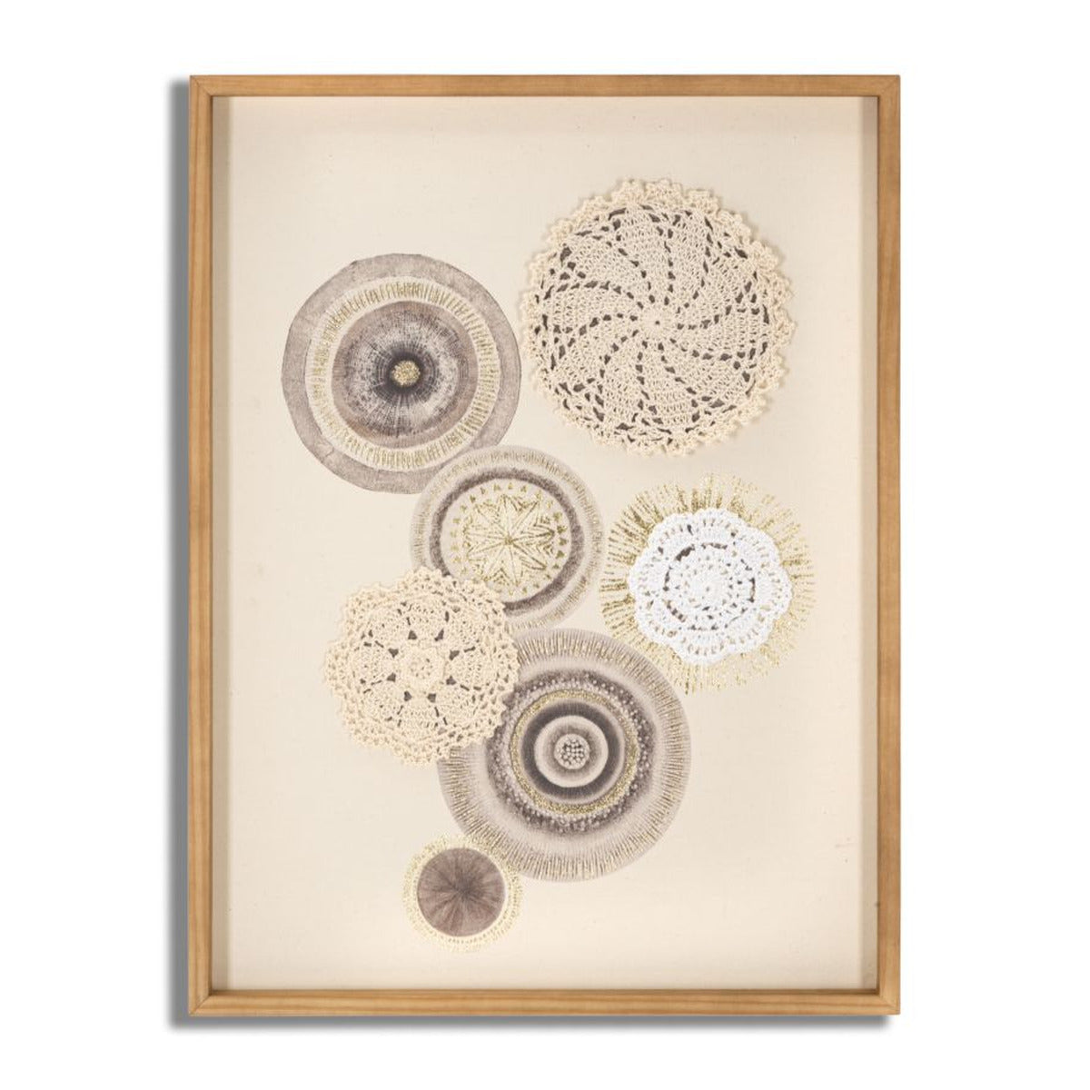 Stampa su Tela Cerchi 31, Marrone, Legno, 45x3,2x60 cm, Seven Design