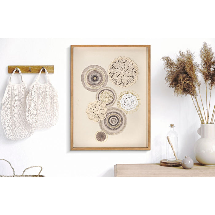 Stampa su Tela Cerchi 31, Marrone, Legno, 45x3,2x60 cm, Seven Design