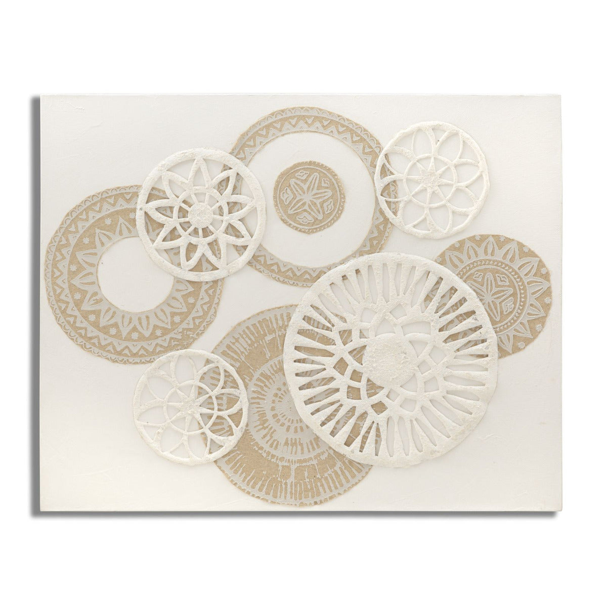 Stampa su Tela Cerchi 34, Marrone, Legno, 80x2,8x100 cm, Seven Design