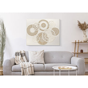 Stampa su Tela Cerchi 34, Marrone, Legno, 80x2,8x100 cm, Seven Design