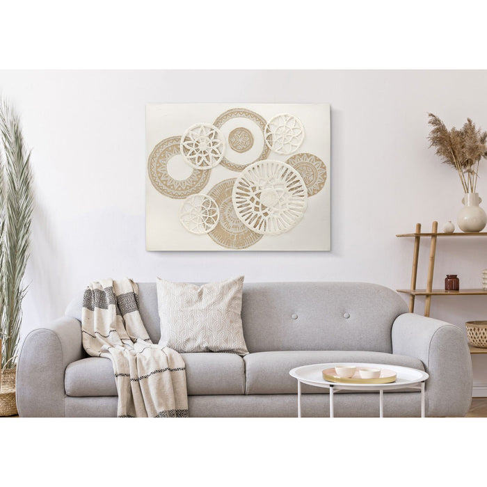 Stampa su Tela Cerchi 34, Marrone, Legno, 80x2,8x100 cm, Seven Design