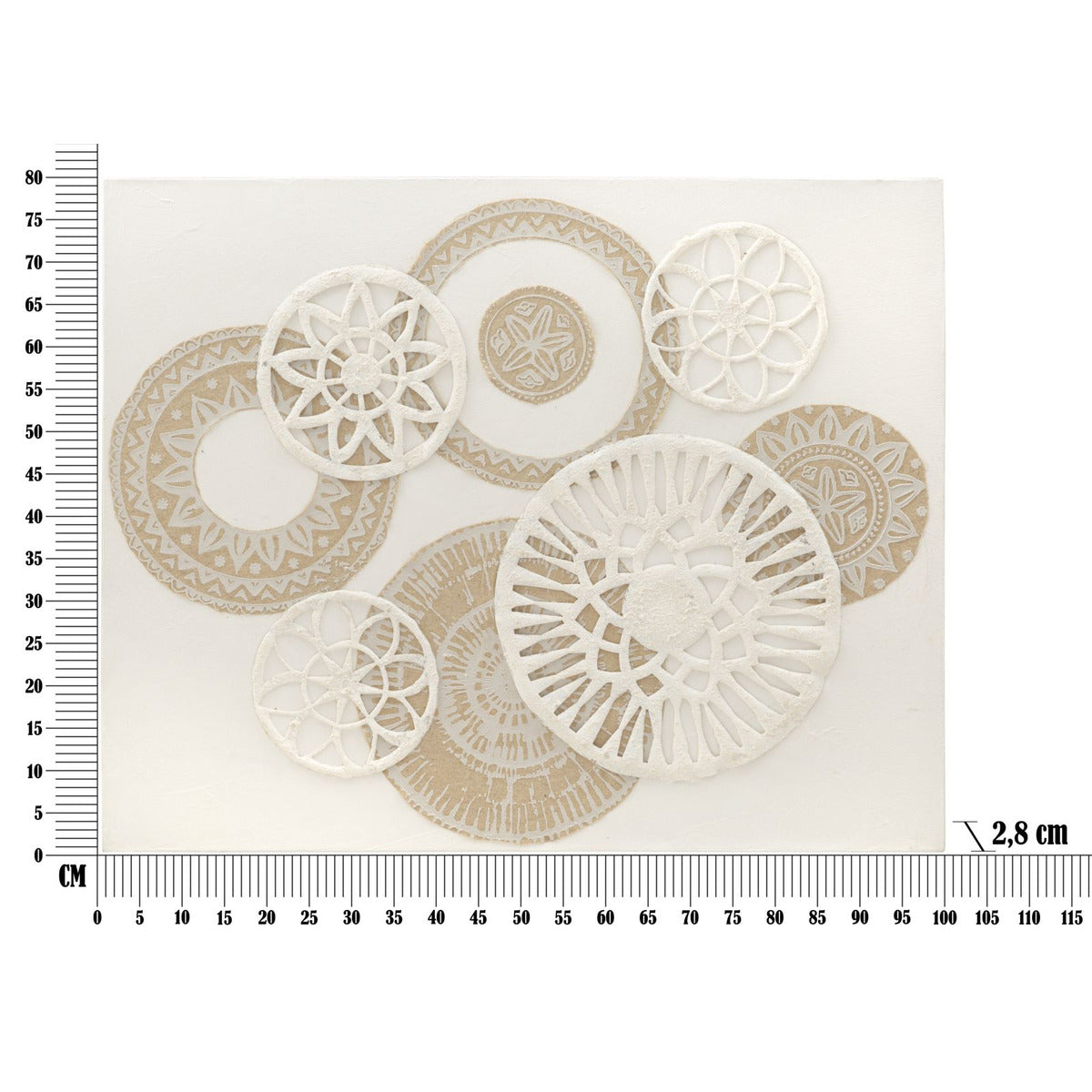 Stampa su Tela Cerchi 34, Marrone, Legno, 80x2,8x100 cm, Seven Design