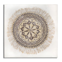 Stampa su Tela Cerchi 28, Marrone, Legno, 100x2,8x100 cm, Seven Design