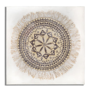 Stampa su Tela Cerchi 28, Marrone, Legno, 100x2,8x100 cm, Seven Design