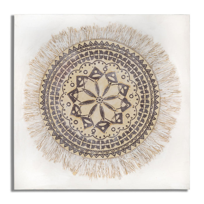 Stampa su Tela Cerchi 28, Marrone, Legno, 100x2,8x100 cm, Seven Design