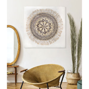 Stampa su Tela Cerchi 28, Marrone, Legno, 100x2,8x100 cm, Seven Design