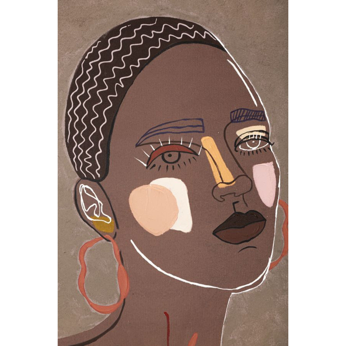 Stampa su Tela Viso 16, Marrone, Legno, 80x2,8x100 cm, Seven Design