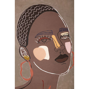 Stampa su Tela Viso 16, Marrone, Legno, 80x2,8x100 cm, Seven Design