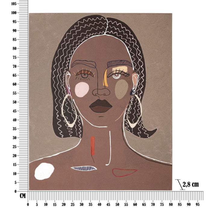 Stampa su Tela Viso 17, Marrone, Legno, 80x2,8x100 cm, Seven Design