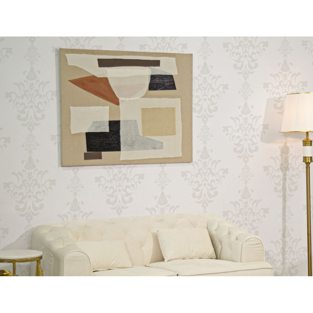 Stampa su Tela Geometrico 19, Multicolore, Legno, 80x2,8x100 cm, Seven Design