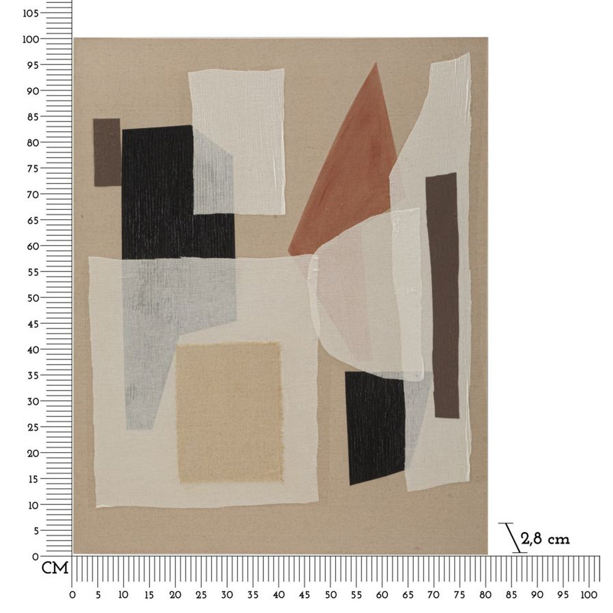 Stampa su Tela Geometrico 19, Multicolore, Legno, 80x2,8x100 cm, Seven Design