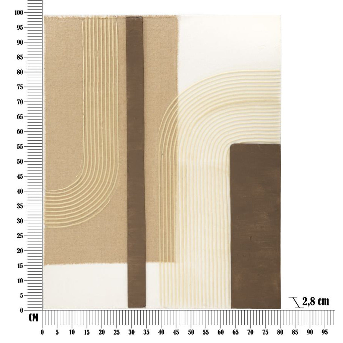 Stampa su Tela Geometrico 22, Multicolore, Legno, 80x2,8x100 cm, Seven Design