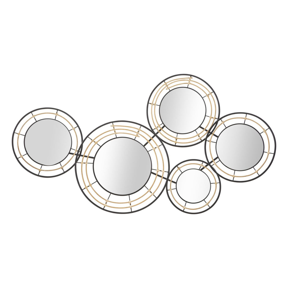 Decorazione in Metallo 3D Cerchi 22, Nero, Metallo, 111x9,5x59 cm, Seven Design