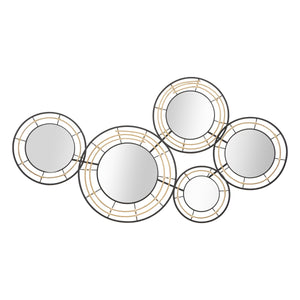 Decorazione in Metallo 3D Cerchi 22, Nero, Metallo, 111x9,5x59 cm, Seven Design