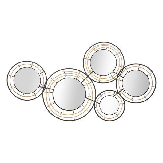 Decorazione in Metallo 3D Cerchi 22, Nero, Metallo, 111x9,5x59 cm, Seven Design