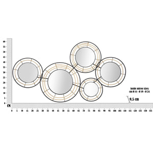 Decorazione in Metallo 3D Cerchi 22, Nero, Metallo, 111x9,5x59 cm, Seven Design