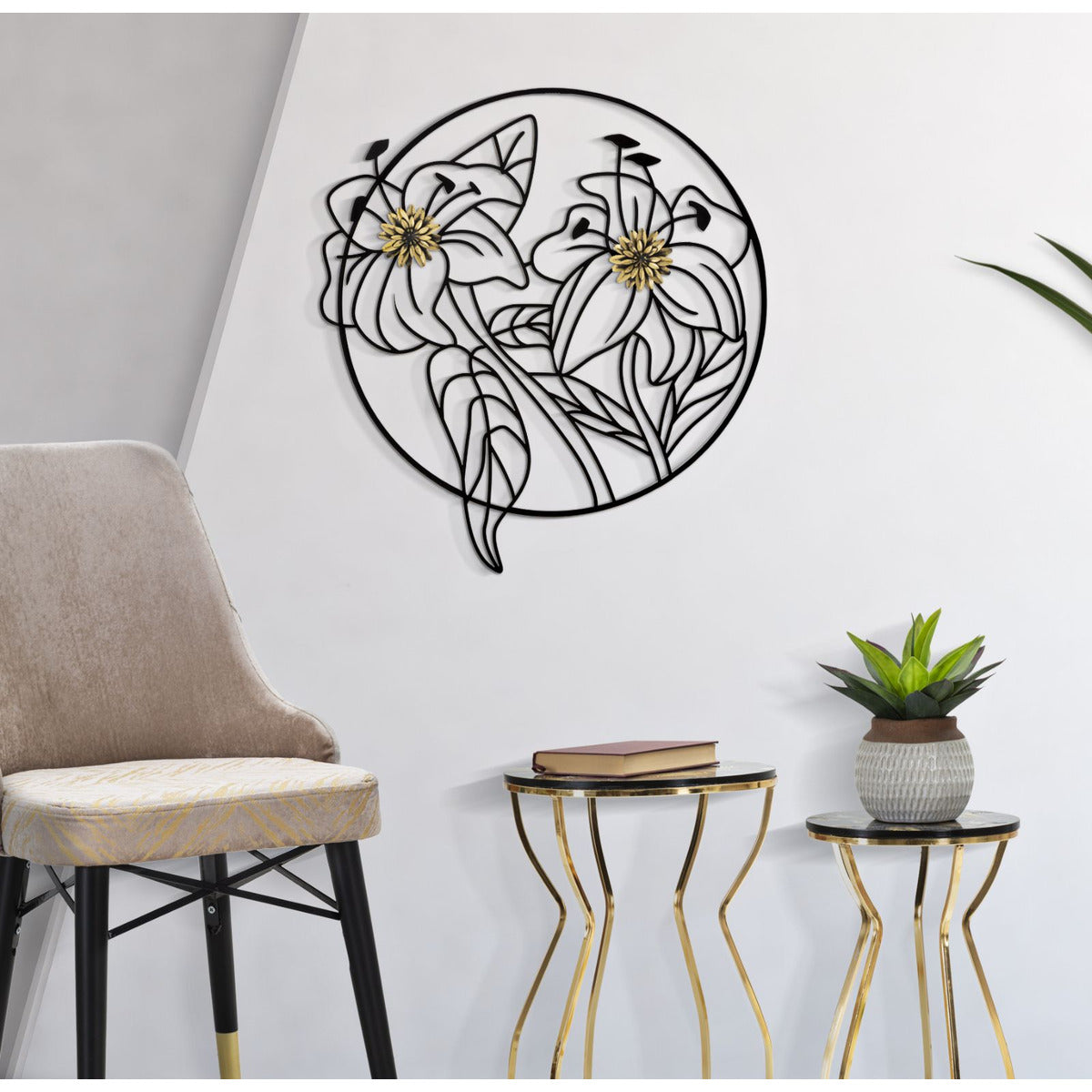 Decorazione in Metallo 3D MF34, Nero, Metallo, 63x2x69 cm, Seven Design