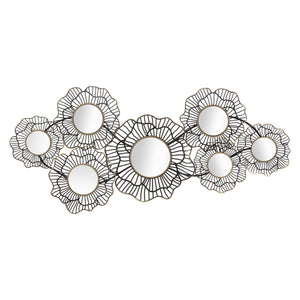 Decorazione in Metallo 3D Cerchi 3, Nero, Metallo, 121x5x56 cm, Seven Design