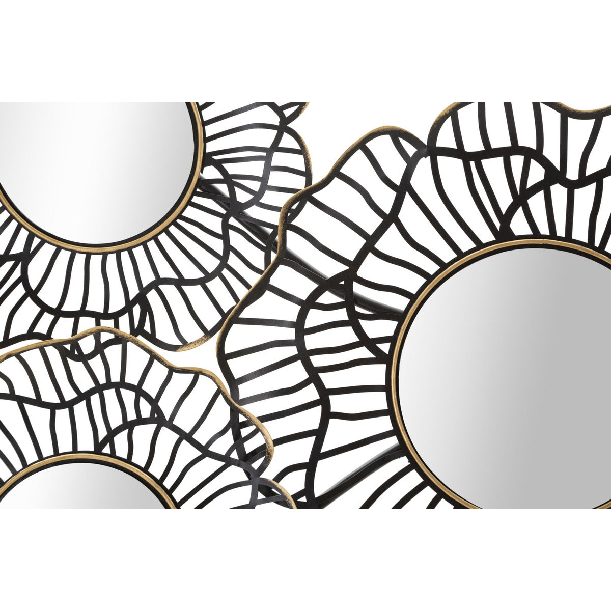 Decorazione in Metallo 3D Cerchi 3, Nero, Metallo, 121x5x56 cm, Seven Design