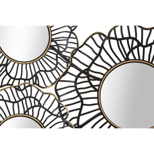 Decorazione in Metallo 3D Cerchi 3, Nero, Metallo, 121x5x56 cm, Seven Design