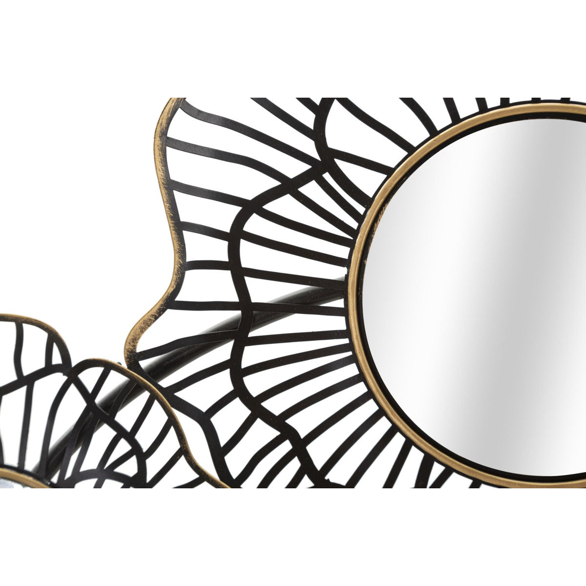 Decorazione in Metallo 3D Cerchi 3, Nero, Metallo, 121x5x56 cm, Seven Design