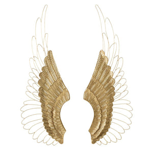 Decorazione in Metallo 3D Ali 2, Oro, Metallo, 37x3x105,5 cm, Seven Design