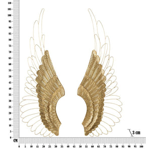 Decorazione in Metallo 3D Ali 2, Oro, Metallo, 37x3x105,5 cm, Seven Design