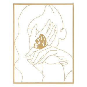 Decorazione in Metallo Mani, Oro, Metallo, 60x1x80 cm, Seven Design