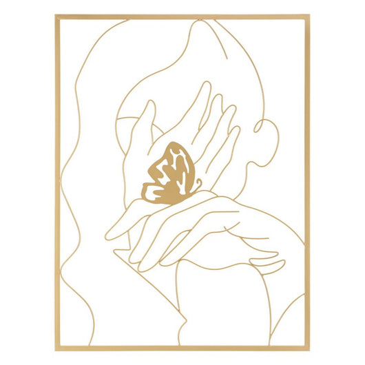 Decorazione in Metallo Mani, Oro, Metallo, 60x1x80 cm, Seven Design