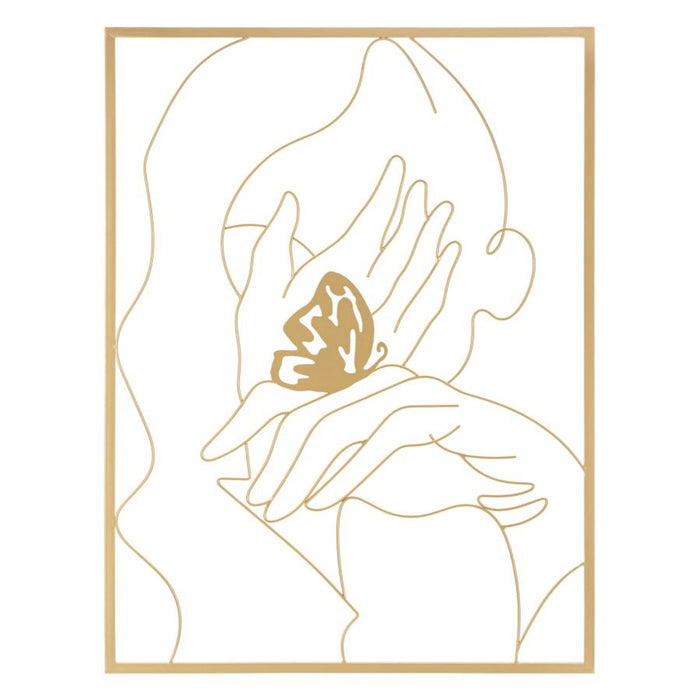 Decorazione in Metallo Mani, Oro, Metallo, 60x1x80 cm, Seven Design