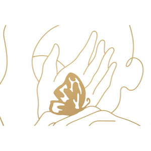 Decorazione in Metallo Mani, Oro, Metallo, 60x1x80 cm, Seven Design