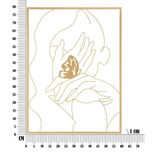 Decorazione in Metallo Mani, Oro, Metallo, 60x1x80 cm, Seven Design