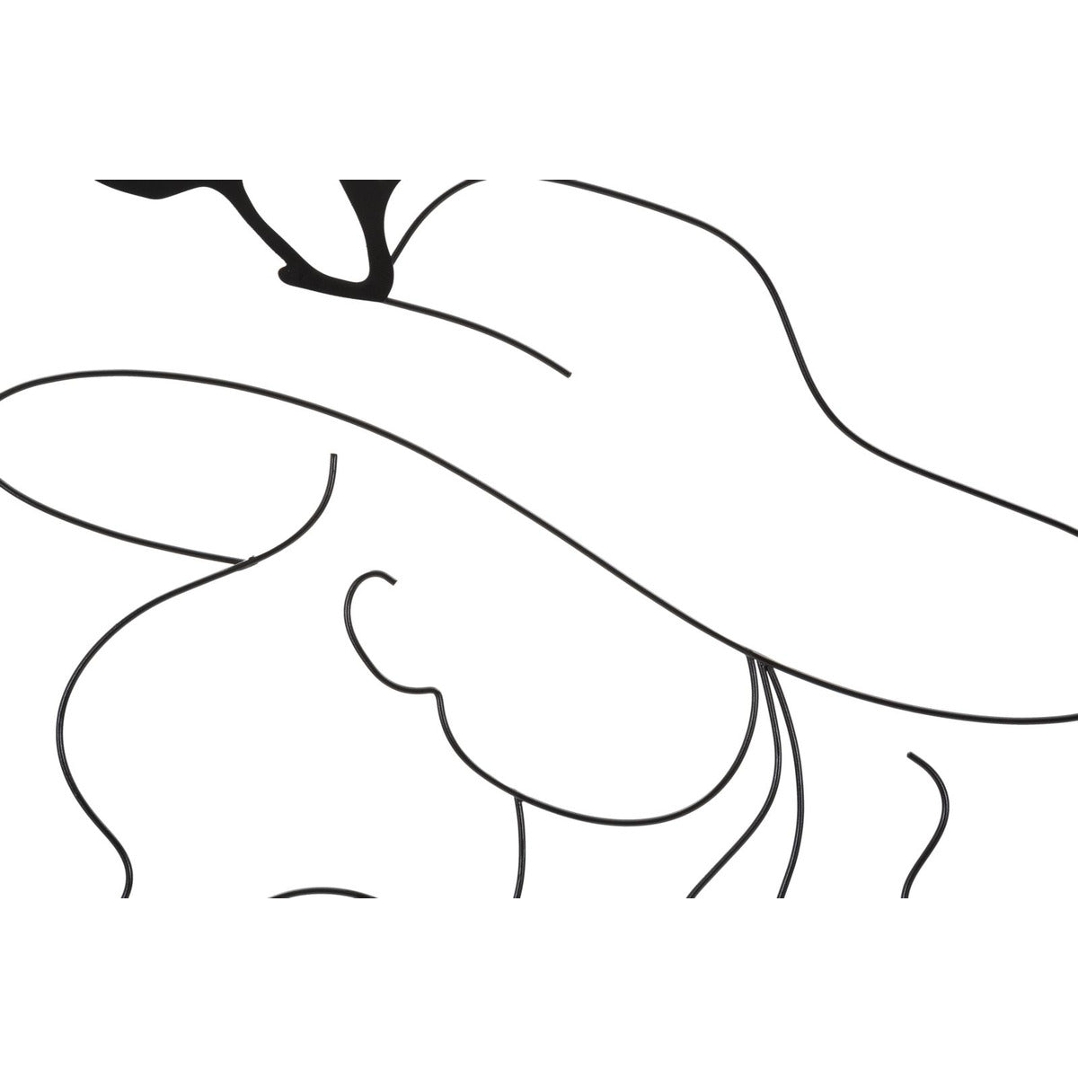 Decorazione in Metallo Viso 3, Nero, Metallo, 60x1x80 cm, Seven Design