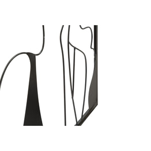 Decorazione in Metallo Viso 3, Nero, Metallo, 60x1x80 cm, Seven Design