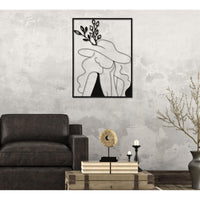 Decorazione in Metallo Viso 3, Nero, Metallo, 60x1x80 cm, Seven Design