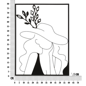 Decorazione in Metallo Viso 3, Nero, Metallo, 60x1x80 cm, Seven Design