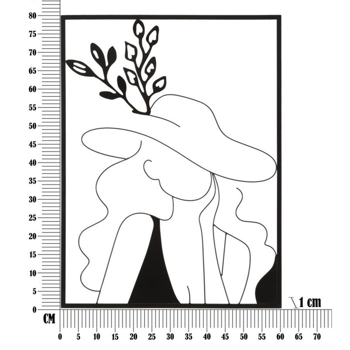 Decorazione in Metallo Viso 3, Nero, Metallo, 60x1x80 cm, Seven Design