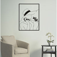 Decorazione in Metallo Viso 5, Nero, Metallo, 60x1x80 cm, Seven Design