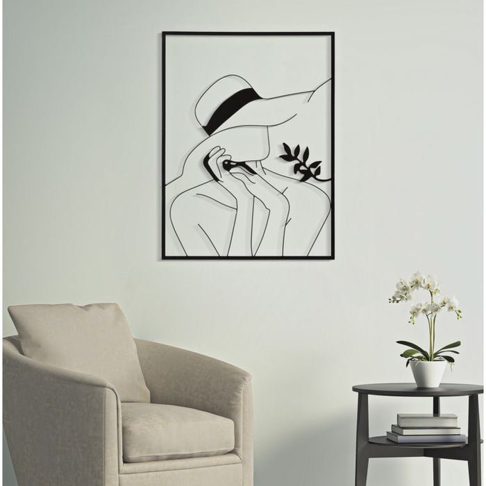 Decorazione in Metallo Viso 5, Nero, Metallo, 60x1x80 cm, Seven Design