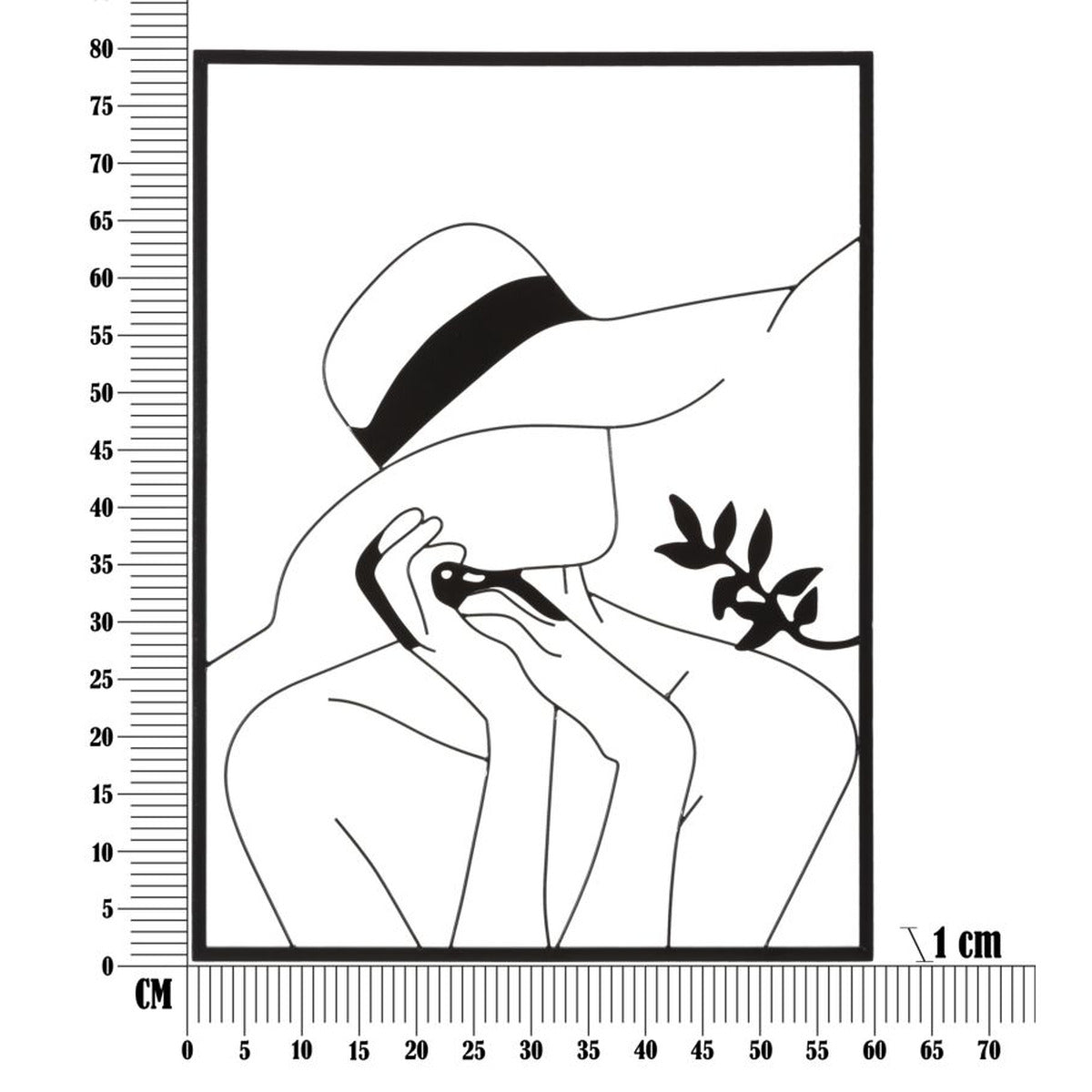 Decorazione in Metallo Viso 5, Nero, Metallo, 60x1x80 cm, Seven Design