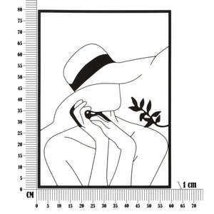 Decorazione in Metallo Viso 5, Nero, Metallo, 60x1x80 cm, Seven Design