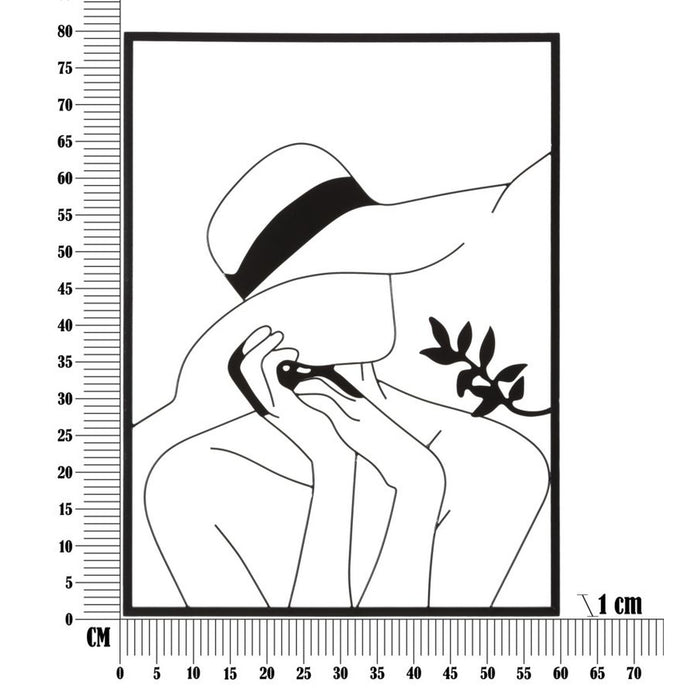 Decorazione in Metallo Viso 5, Nero, Metallo, 60x1x80 cm, Seven Design