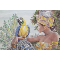 Stampa su Tela Tropicale 1, Multicolore, Legno, 120x3x90 cm, Seven Design