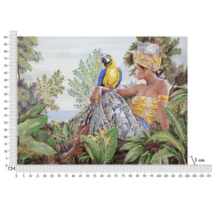 Stampa su Tela Tropicale 1, Multicolore, Legno, 120x3x90 cm, Seven Design