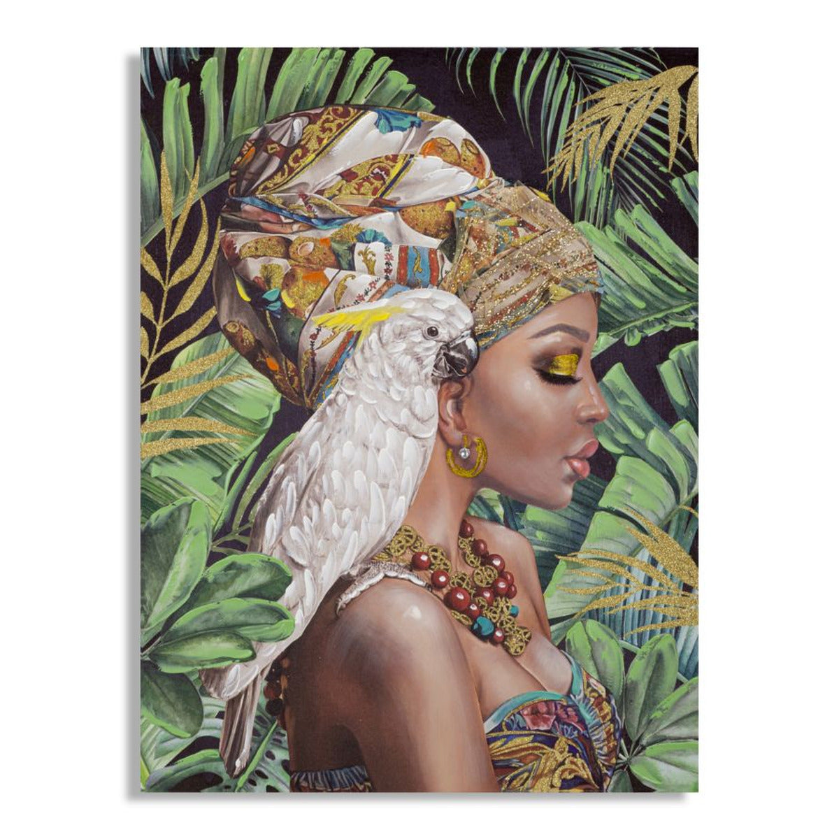 Stampa su Tela Tropicale 2, Multicolore, Legno, 120x3x90 cm, Seven Design