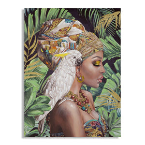 Stampa su Tela Tropicale 2, Multicolore, Legno, 120x3x90 cm, Seven Design