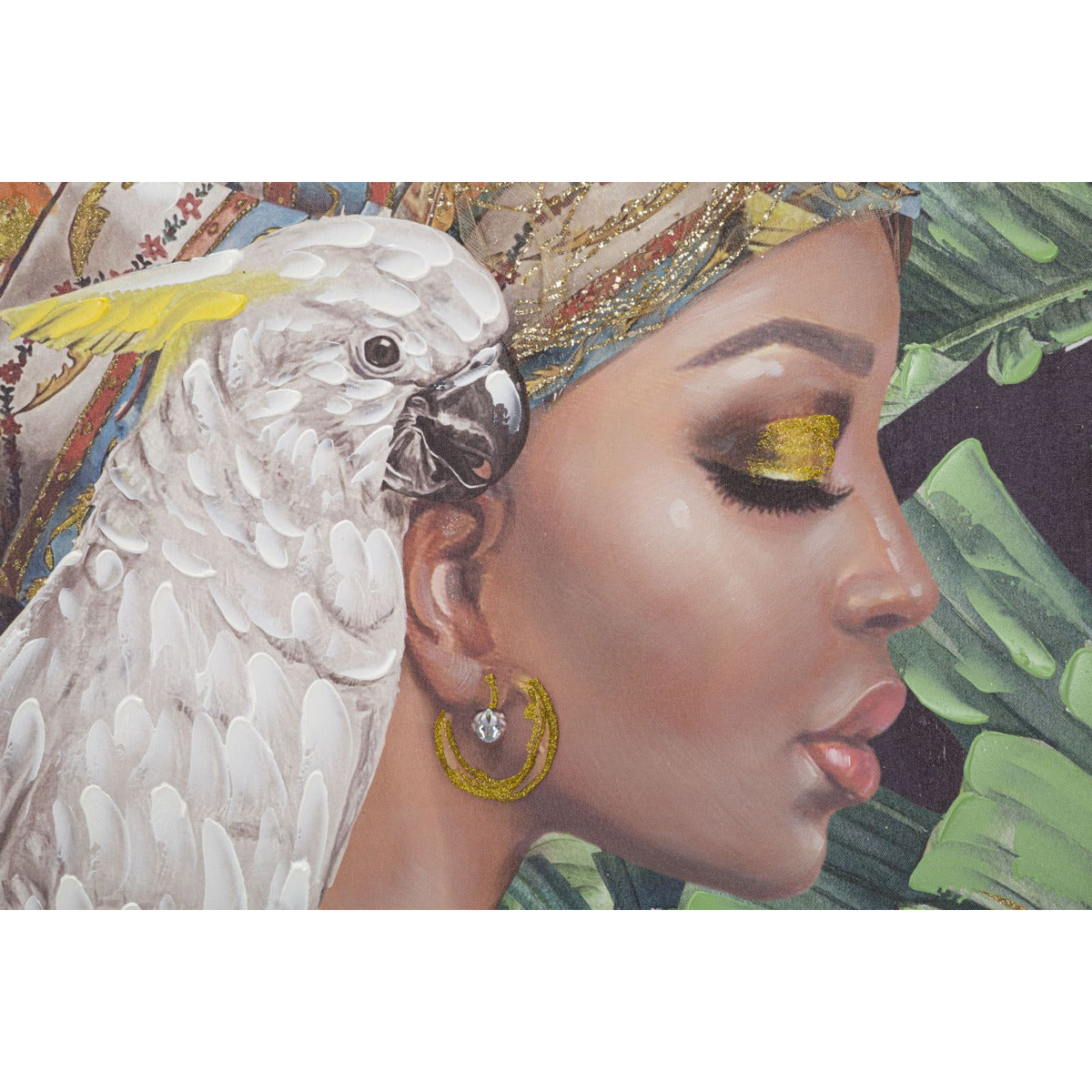 Stampa su Tela Tropicale 2, Multicolore, Legno, 120x3x90 cm, Seven Design