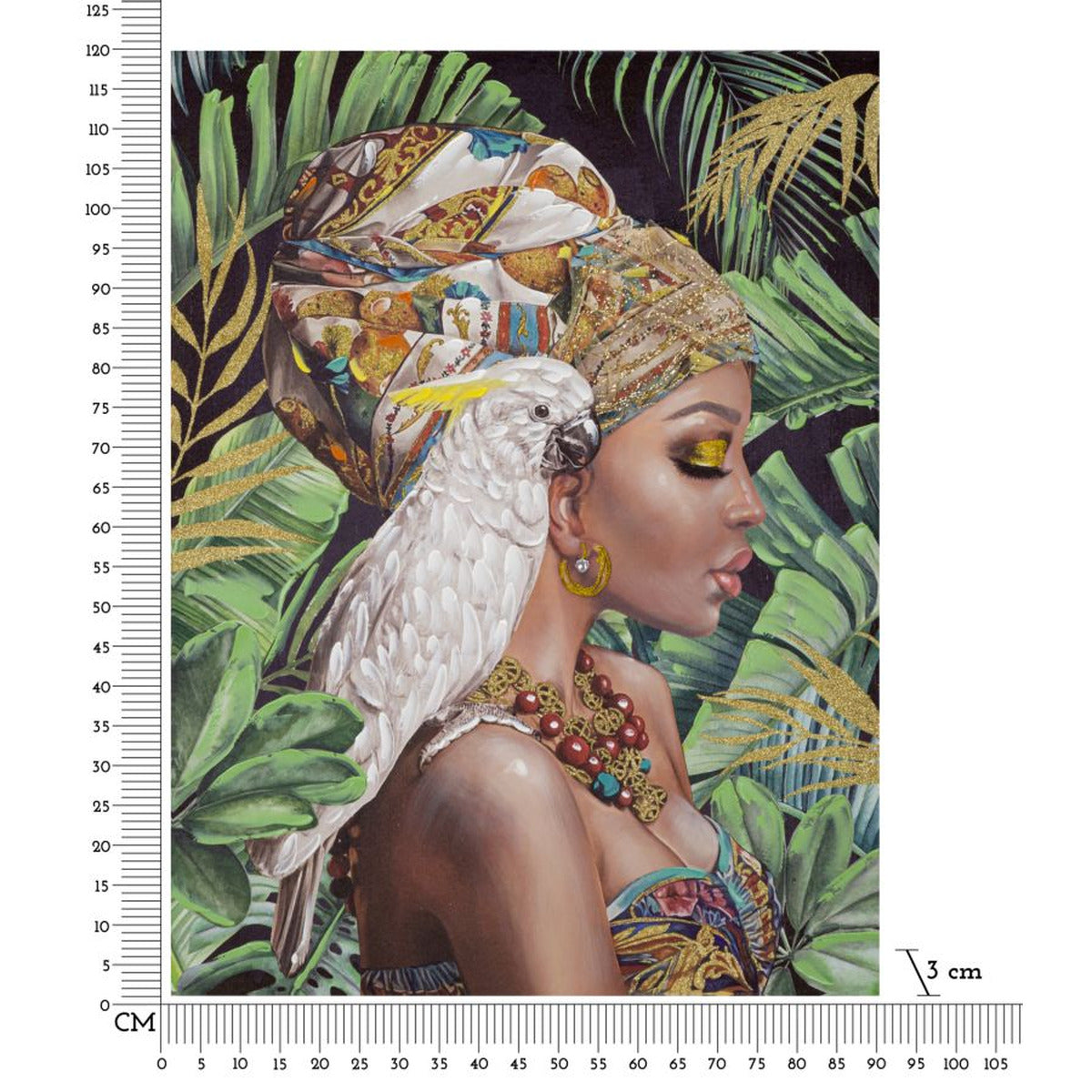 Stampa su Tela Tropicale 2, Multicolore, Legno, 120x3x90 cm, Seven Design