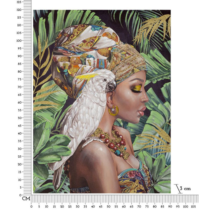 Stampa su Tela Tropicale 2, Multicolore, Legno, 120x3x90 cm, Seven Design