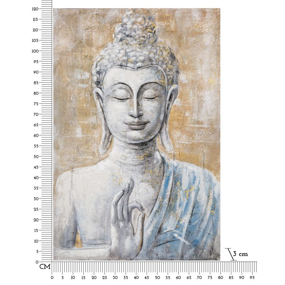 Stampa su Tela Buddah 2, Multicolore, Legno, 80x3x120 cm, Seven Design